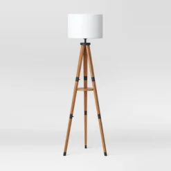 Tripod Floor Lamp With Shelf Brown Wood - Threshold™ -WarmWhisper Store GUEST b1b8ca20 55ea 4c4e bc34 1f4ca7a73cd2