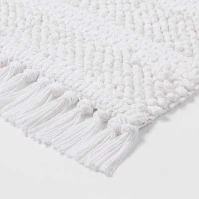 20"x32" Knit Striped Chenille Bath Rug Fringe White - Threshold™ 20"x32" Knit Striped Chenille Bath Rug Fringe White - Threshold™ -WarmWhisper Store GUEST b4bb663f 17e4 447a 8172 bf8b27ee0fb2