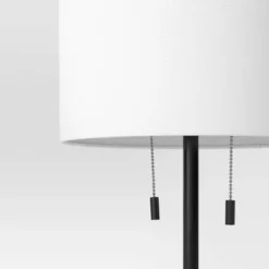 Reeded Metal Stick Lamp With Dual Socket Black (Includes LED Light Bulb) - Threshold™ -WarmWhisper Store GUEST b7442996 e33d 4f96 9677 a48d42ef5a1d