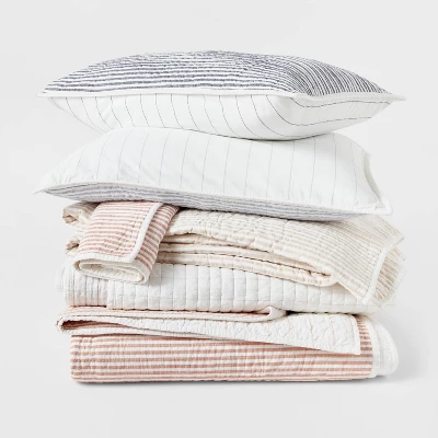 Reversible Cotton Stripe Quilt Collection - Threshold™ Reversible Cotton Stripe Quilt Collection - Threshold™ -WarmWhisper Store GUEST b8ccb283 2195 4fc7 852f b1fe27727bba