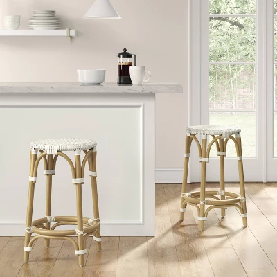 Perry Rattan Backless Woven Counter Height Barstool Cream - Threshold™ Perry Rattan Backless Woven Counter Height Barstool Cream - Threshold™ -WarmWhisper Store GUEST bb34d751 2569 4a0b bcc8 055a6f4c512e