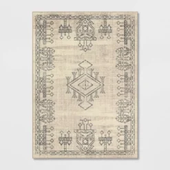 Hancock Distressed Center Motif Rug Beige - Threshold™ -WarmWhisper Store GUEST be876dc4 ac47 4320 bfe0 7a03c9caedf2