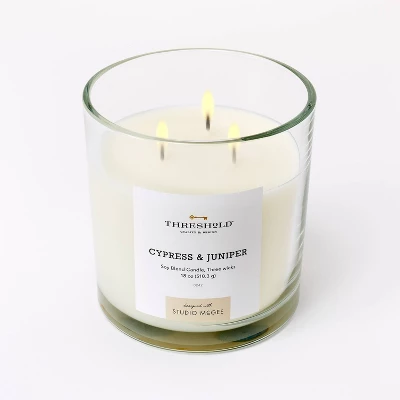 Clear Glass Cypress & Juniper Candle White - Threshold™ designed with Studio McGee Clear Glass Cypress & Juniper Candle White - Threshold™ Designed With Studio McGee -WarmWhisper Store GUEST c05f8e5e 1576 4545 b07d 520c46fcaae9