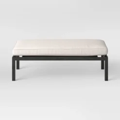 Ryegate 2pc 4' Mini Patio Daybed With Ottoman Weathered Teak - Threshold™ -WarmWhisper Store GUEST c54a025c 0c05 41ba a278 f43cfc523ab2