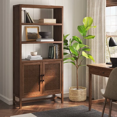 70.5" Warwick Storage Bookcase Brown - Threshold™ 70.5" Warwick Storage Bookcase Brown - Threshold™ -WarmWhisper Store GUEST c71f805a 00af 4dae 8e76 a25403ccde6a