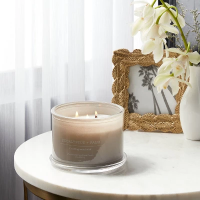 14oz Lidded Gray Glass Jar Crackling Wooden 3-Wick Candle with Clear Label Eucalyptus + Palm - Threshold™ 14oz Lidded Gray Glass Jar Crackling Wooden 3-Wick Candle With Clear Label Eucalyptus + Palm - Threshold™ -WarmWhisper Store GUEST c7cfb45c f639 4c9d 8158 fb43940abede