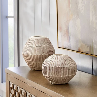 Small Carved Cream Vase - Threshold™ designed with Studio McGee Small Carved Cream Vase - Threshold™ Designed With Studio McGee -WarmWhisper Store GUEST cf39242d 5849 45cf b4ee 67d2ac767874