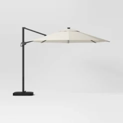 11'x11' Offset Solar Patio Umbrella - Black Pole - Threshold™ -WarmWhisper Store GUEST cf582cf1 085e 4b0f af3c 1c135f37dcb8