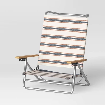 5 Position Beach Chair with Aluminum Frame & Wood Arms - Threshold™ 5 Position Beach Chair With Aluminum Frame & Wood Arms - Threshold™ -WarmWhisper Store GUEST d2e94553 3e7d 44b8 b63a 18242f0ec942