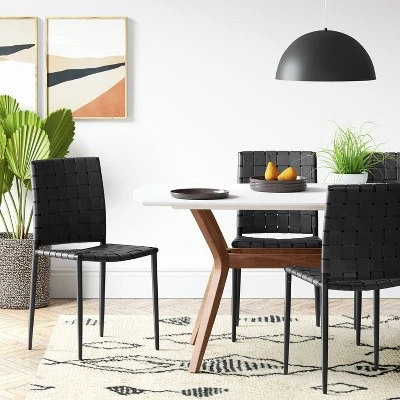 Wellfleet Woven Leather Metal Base Dining Chair - Threshold™ Wellfleet Woven Leather Metal Base Dining Chair - Threshold™ -WarmWhisper Store GUEST d2ff1289 2a8a 4e25 8b26 4c445256f0a9