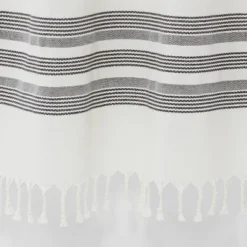 Striped Fringe Shower Curtain Off-White - Threshold™ -WarmWhisper Store GUEST d31e68ec 512f 4ac9 a6dd 154635cec5f4