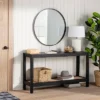 Console Table With Woven Rattan Shelf Black - Threshold™ Designed With Studio McGee