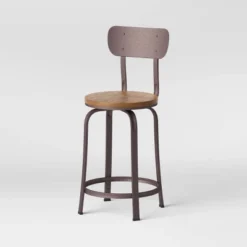 Dakota Swivel Wood Seat Barstool With Adjustable Legs Metal - Threshold™ -WarmWhisper Store GUEST d8b73f86 06aa 4e7a 8046 28016b4e06ed