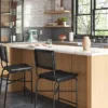 Errol Cane And Wood Counter Height Barstool With Metal Legs Black - Threshold™