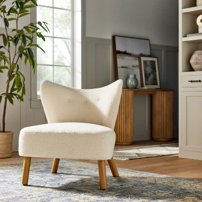 Sculpted Faux Shearling Accent Chair Cream - Threshold™ designed with Studio McGee Sculpted Faux Shearling Accent Chair Cream - Threshold™ Designed With Studio McGee -WarmWhisper Store GUEST df4a2249 8466 4129 b681 598b7c861a38