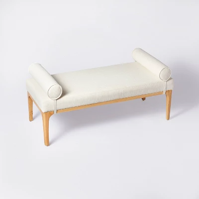 Randolph Bench with Bolster Pillows Linen - Threshold™ designed with Studio McGee Randolph Bench With Bolster Pillows Linen - Threshold™ Designed With Studio McGee -WarmWhisper Store GUEST df9c0bbe 939e 489c adae 0e3b5fe3d6f7