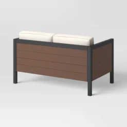 Bryant 2pc Faux Wood Patio Loveseat & Coffee Table - Gray/Natural - Threshold™ -WarmWhisper Store GUEST e7ed45fd b978 4207 ae3a e5295e23db39