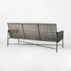 Wicker & Metal X Frame Patio Sofa - Gray - Threshold™ Designed With Studio McGee -WarmWhisper Store GUEST e9727c5c 7d57 4fb3 b845 7b850243113b