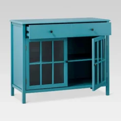 Windham 2 Door Accent Buffet, Cabinet With Shelves - Teal - Threshold™ -WarmWhisper Store GUEST ea1ecafb 9cbb 4de8 877c 8072c4a40207