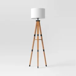 Tripod Floor Lamp With Shelf Brown Wood - Threshold™ -WarmWhisper Store GUEST ea3ba26a 585d 476c be10 3b33e5b59195
