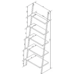 72" Loring 5 Shelf Leaning Bookshelf - Threshold™ -WarmWhisper Store GUEST f0a703db 6249 4024 8139 6e1bf2368058