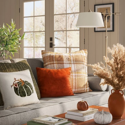 Printed Pumpkin with Blanket Stitch Edge Square Throw Pillow Light Beige - Threshold™ Printed Pumpkin With Blanket Stitch Edge Square Throw Pillow Light Beige - Threshold™ -WarmWhisper Store GUEST f3e3c563 6711 4f93 9839 3f5071a46471