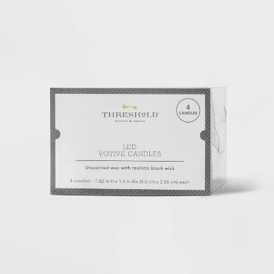 4pk LED Votive Flameless Black Wick Candle White - Threshold™ 4pk LED Votive Flameless Black Wick Candle White - Threshold™ -WarmWhisper Store GUEST f4972714 fa4b 4bd6 9721 5154d8f39c79