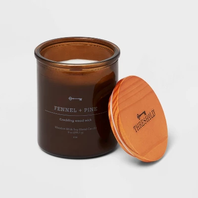 9oz Lidded Amber Glass Jar Crackling Wooden Wick Fennel and Pine Candle - Threshold™ 9oz Lidded Amber Glass Jar Crackling Wooden Wick Fennel And Pine Candle - Threshold™ -WarmWhisper Store GUEST fe2a1b12 4b58 4800 bd5b b29680bdef96