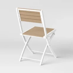 Bryant 4pk Faux Wood Folding Patio Bistro Chairs - White/Light Wood - Threshold™ -WarmWhisper Store GUEST ff0c02ae c0b7 4249 800c e541509c2011
